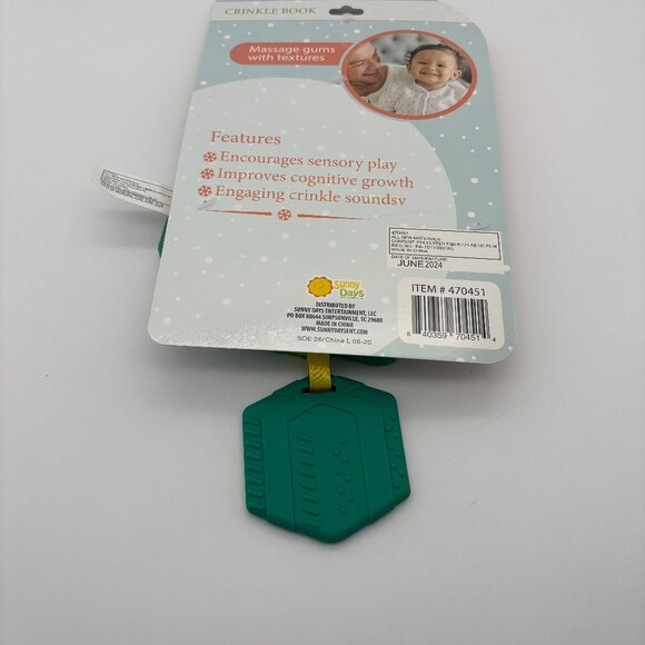 Sunny Days Christmas Tree Crinkle Book Plush Activity & Teether Baby Toy NEW - Picture 7 of 7